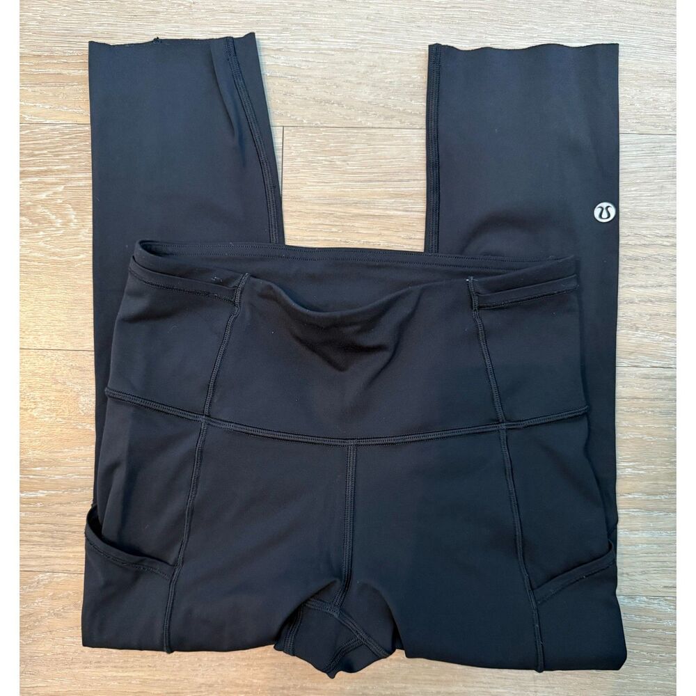 Lululemon Black Cropped Leggings Size 4 - Picture 2 of 6